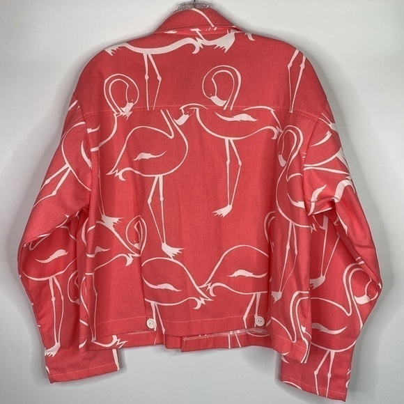 Michigan Rag Company Pink Flamingo Button Up Shirt Size Medium - Picture 4 of 8